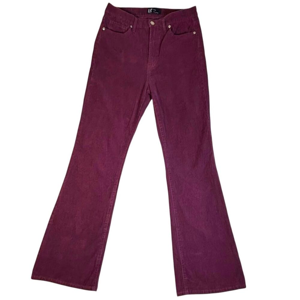 GAP Y2K INDIE 70'S FLAIRE WOMEN'S MAROON CORDUROY PANTS SIZE 8 / 29R